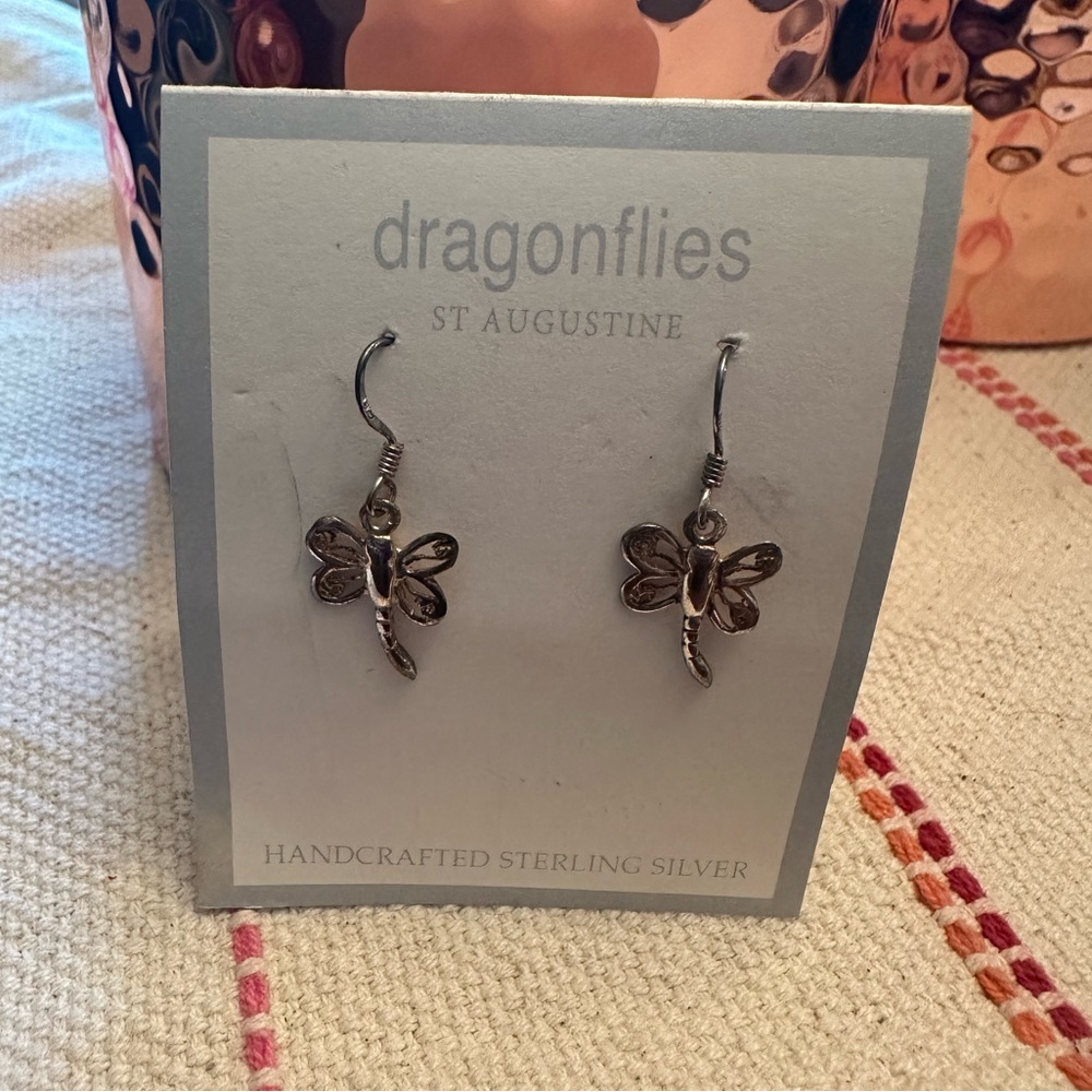 Sterling Silver Dragonfly Earrings